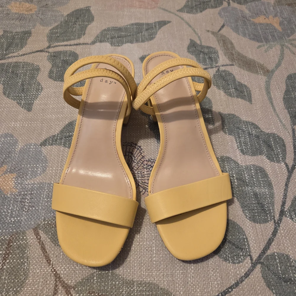Yellow Block Heel Sandals - Picture 2 of 4